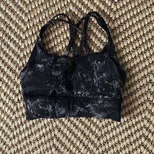 Lululemon energy longline energy bra black aquila